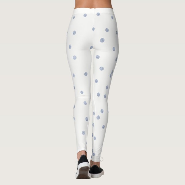 Leggings Círculos Pontos Cinza Branco  (Verso)