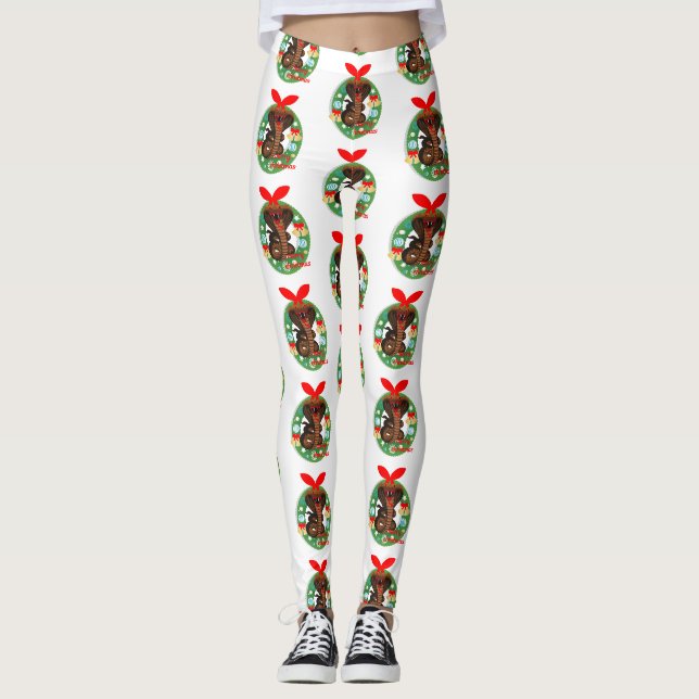 leggings cobra de cobra de natal alegre (Frente)