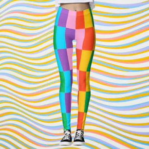 Leggings Color Block Passos de Arco-íris – Estilo 