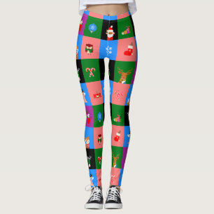 leggings colorblock africano santa claus