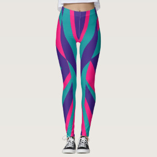 Leggings Coloridas Abstratas Retro Onda 80s 90s
