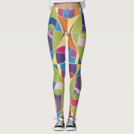 Leggings Coloridas com Padrão Abstrato
