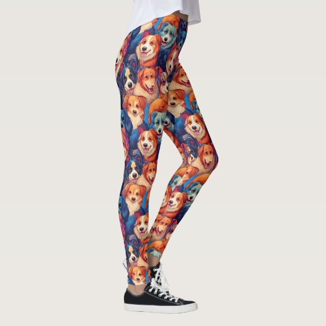Leggings Coloridas com Tema Canino (Direita)