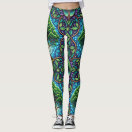Leggings coloridas com um vibrante tema da naturez