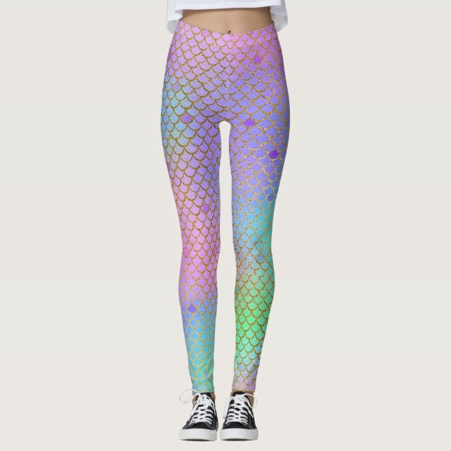 Leggings Coloridas Da Sereia (Frente)