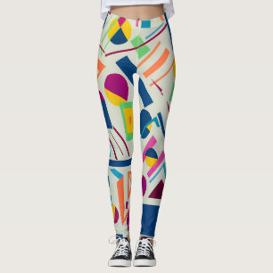 Leggings coloridas de comprimento de cheio desenha