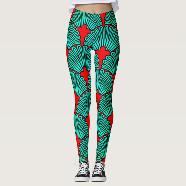 Leggings Coloridas de Design 3D Digital – Ajuste P (Frente)