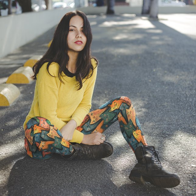 Leggings Coloridas de Gatos Legais (Cool Cats Colorful Leggings)