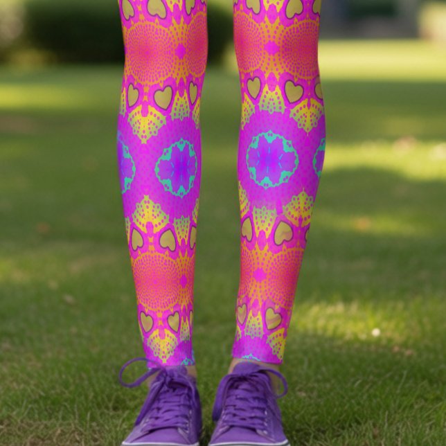 Leggings Coloridas do Festival Retro (If you love color, you will defeninatly love this wacky but cute leggings.)