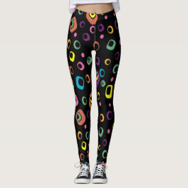 Leggings Coloridas Negras Modernas