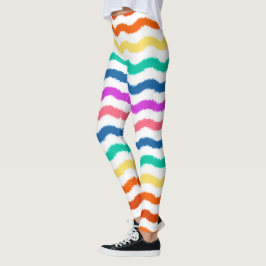 Leggings Coloridas Ondas Aquarela Arco-Íris