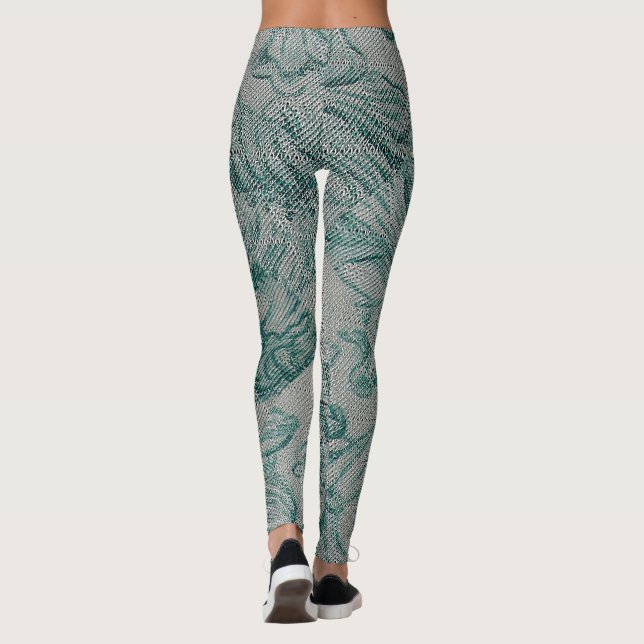 Leggings coloridas por lacete e creme (Verso)