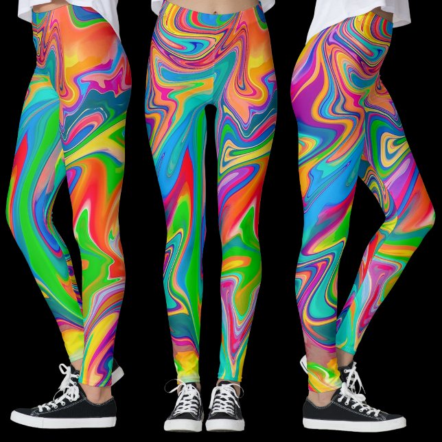 Leggings Colorido Redemoinho da Feira de Diversões (Criador carregado)