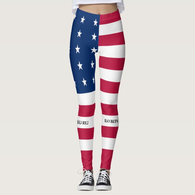 Leggings com a Bandeira do Atol de Bikini Patriota (Frente)