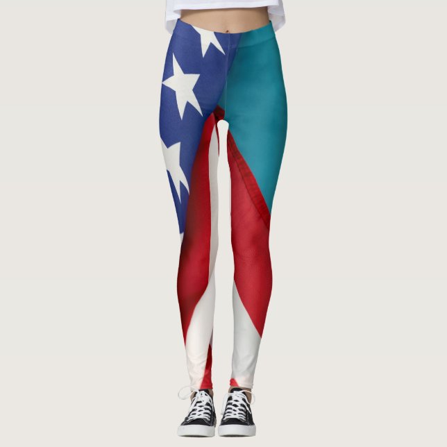 Leggings com a bandeira dos Estados Unidos (Frente)