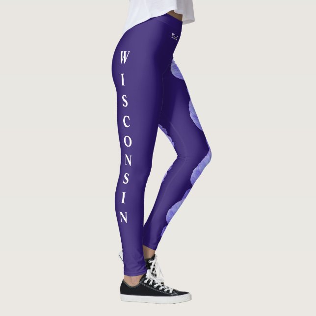 Leggings com a Flor Violeta de Madeira Roxa, Flor  (Direita)