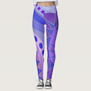 Leggings com arte casual azul