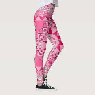 Leggings com arte casual rosa