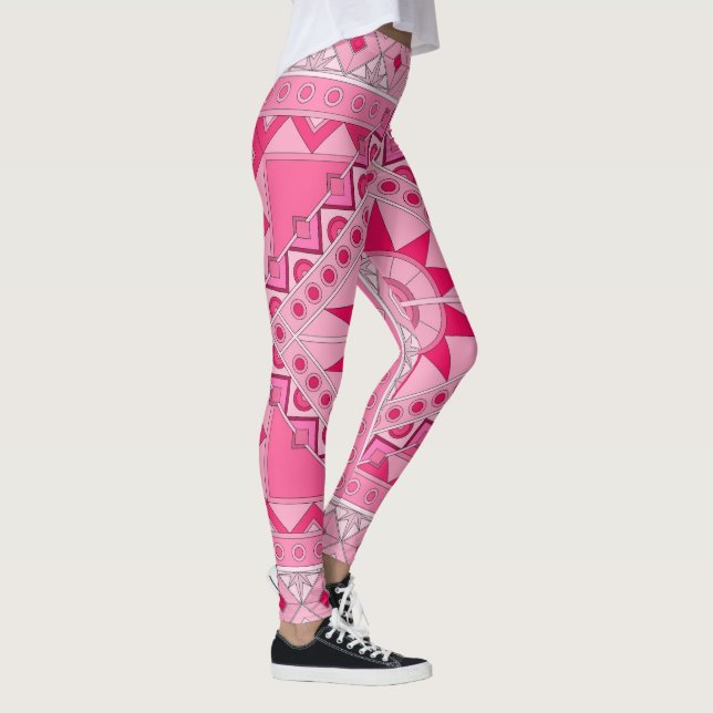 Leggings com arte casual rosa (Direita)