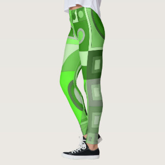 Leggings com arte casual verde