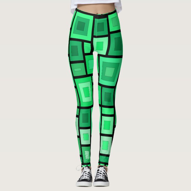 Leggings com arte de formas geométricas (Frente)