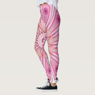 Leggings com arte de rosa
