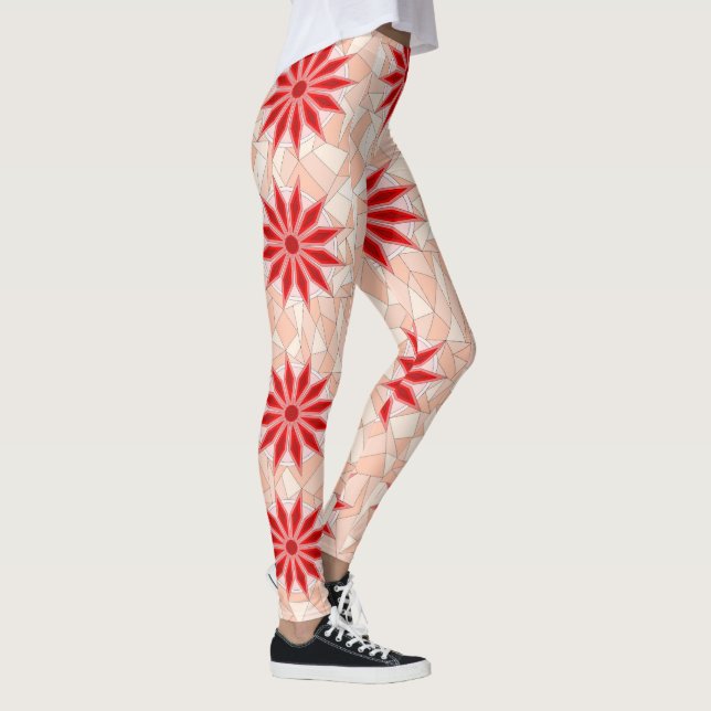 Leggings com arte vermelha quente (Direita)