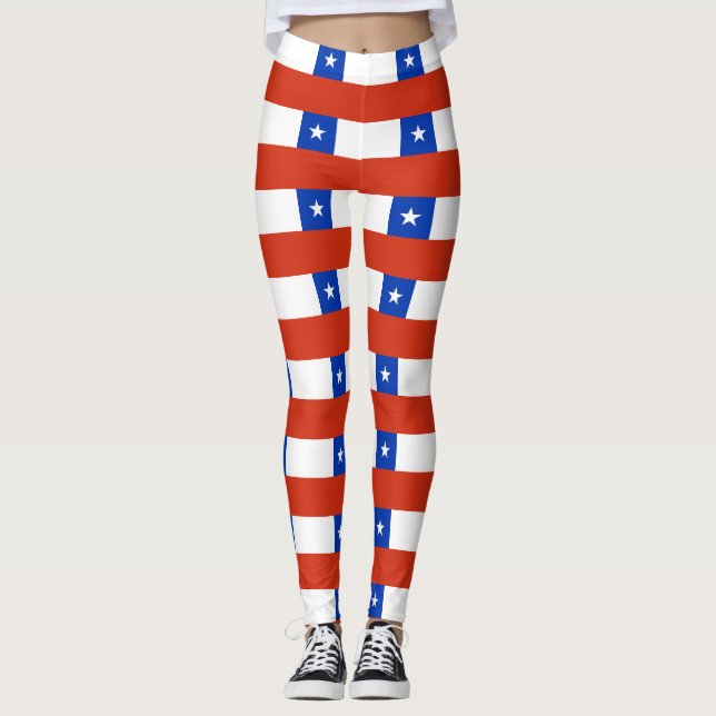 Leggings com bandeira do Chile (Frente)
