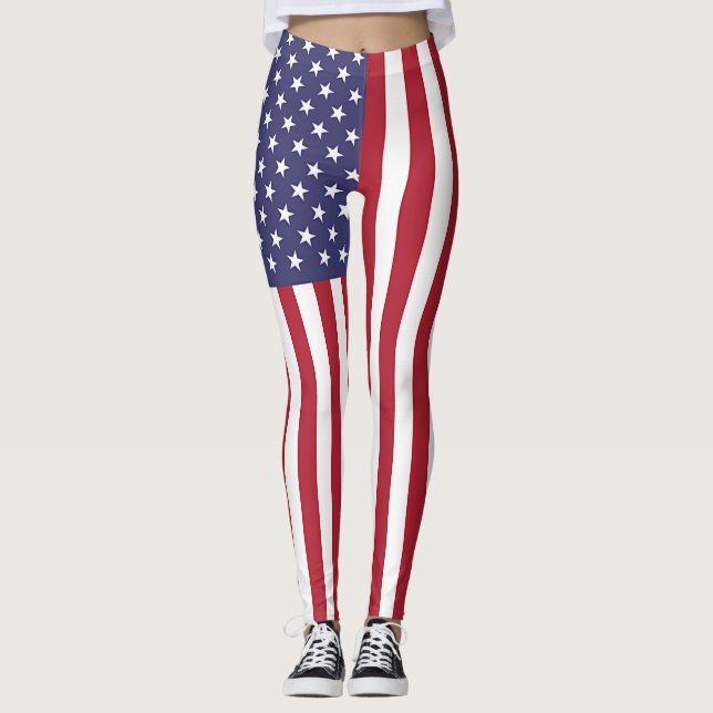 Leggings com bandeira dos Estados Unidos da Améric (Frente)