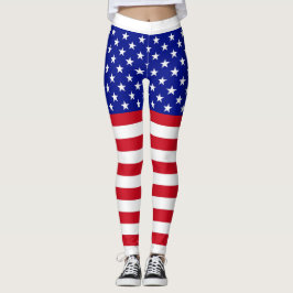 Leggings com Bandeira dos EUA Feminino