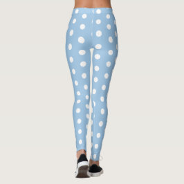 Leggings com bolinhas brancas azuladas abstratas
