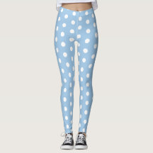 Leggings com bolinhas brancas azuladas abstratas