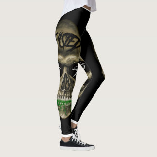 Leggings com caveira torcido