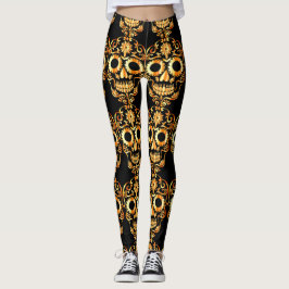 leggings com caveiras bonito na moda