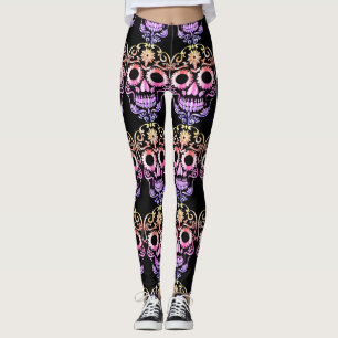 leggings com caveiras bonito na moda