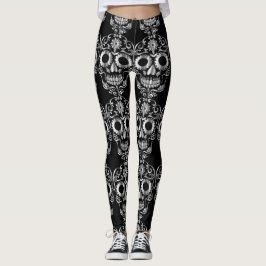 leggings com caveiras bonito na moda