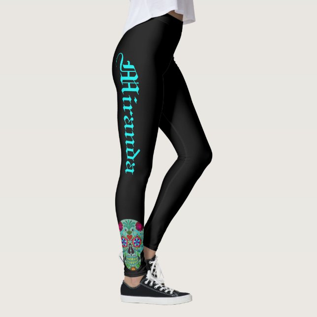 Leggings com caveiras de açúcar Dia Negro das Calç (Direita)