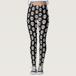Leggings com caveiras de Açúcar do Dia das Bruxas<br><div class="desc">O crânio de açúcar bonito do Halloween com flores e corações decora estas leggings. Excelente para a sua fantasia de Halloween. Projetado para você pelo Blackberry Boulevard.</div>