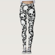 Leggings com caveiras de cartum