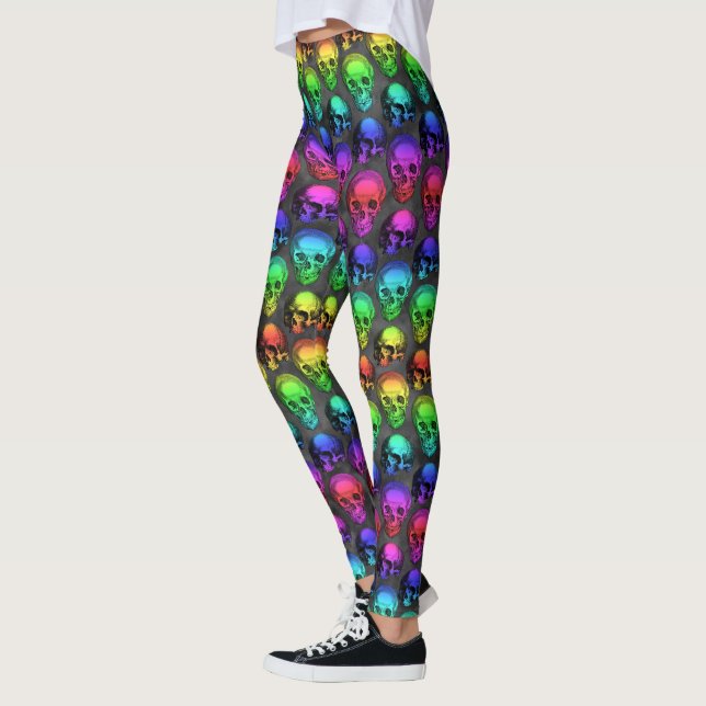 LEGGINGS COM CAVEIRAS RAINBOW (Esquerda)