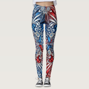 Leggings com design de cores francesas