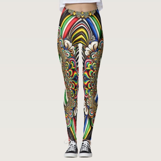 Leggings com design de cores sul-africanas (Frente)