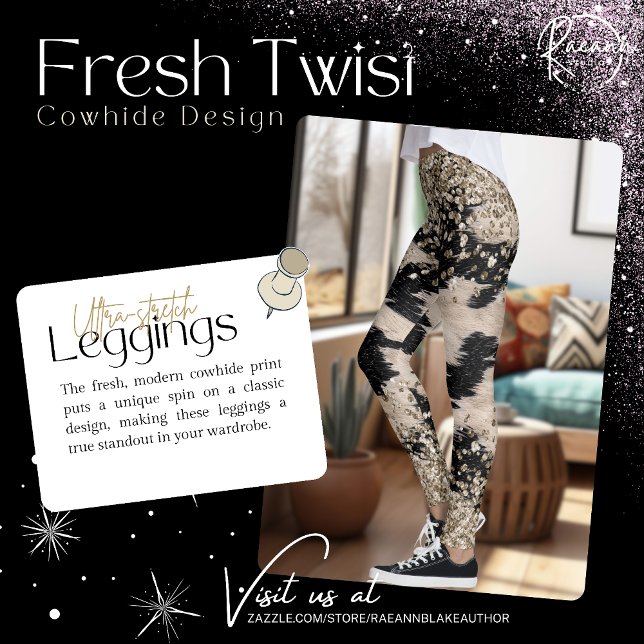 Leggings com Design de Couro Cowhide com Novo Toqu (Criador carregado)