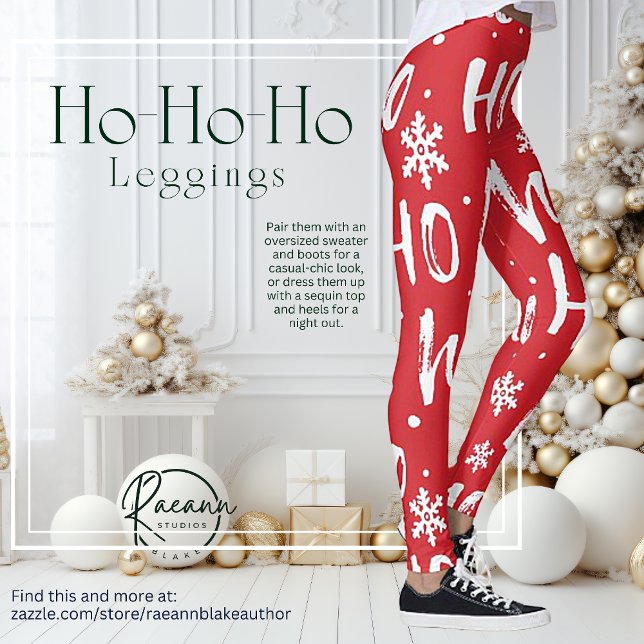 Leggings com Design Divertido de Natal Ho-Ho-Ho (Criador carregado)