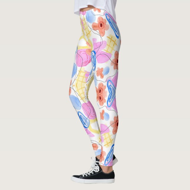 Leggings com estampa brilhante e abstrata (Esquerda)