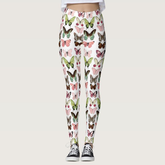 Leggings com Estampa de Borboletas Country (Frente)