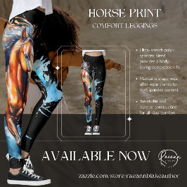 Leggings com Estampa de Cavalo Ousada
