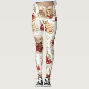Leggings com Estampa de Cereja