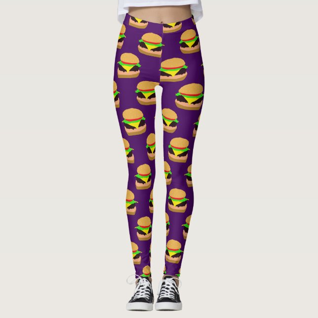 Leggings com Estampa de Cheeseburger (Frente)