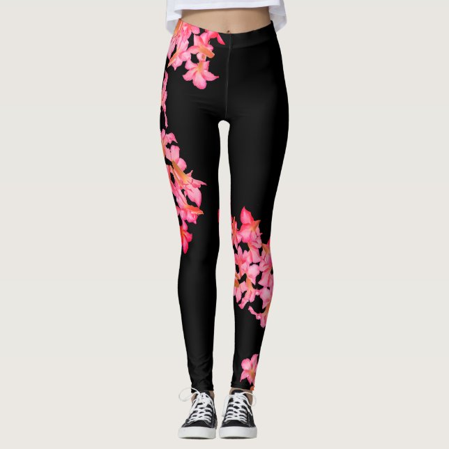 Leggings com Estampa de Flores de Lírio Funky Kudu (Frente)